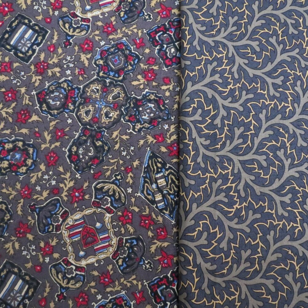 3 yds Histrorical Repro Olive Gold Bundle Coat of Arms Cotton Quilt Fabric Moda